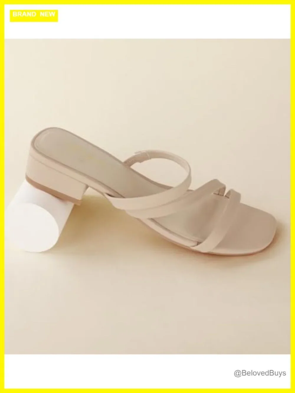Women's 1 Inch Low Chunky Block Heel Sandals Square Open Toe Slip On Mules